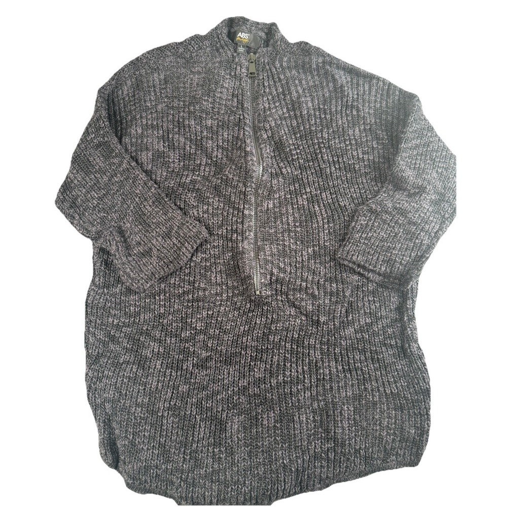 ABS by Allen Schwartz Full Zip Chunky Knit Sweater Cardigan